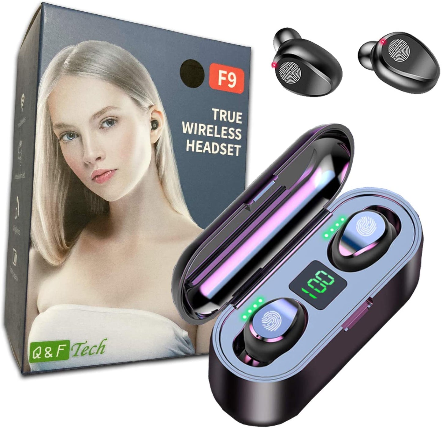 F9 5.0 BLUETOOTH EARPHONE TWS WIRELESS EARBUDS