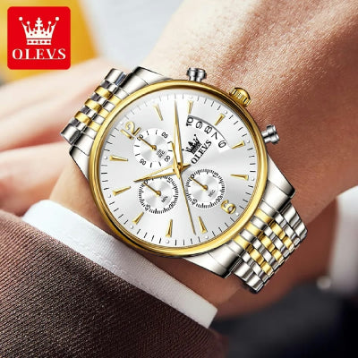 OLEVS Stainless Steel Chronograph Watch