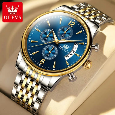 OLEVS Stainless Steel Chronograph Watch