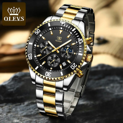 OLEVS Mens Chronograph Stainless Steel Watch