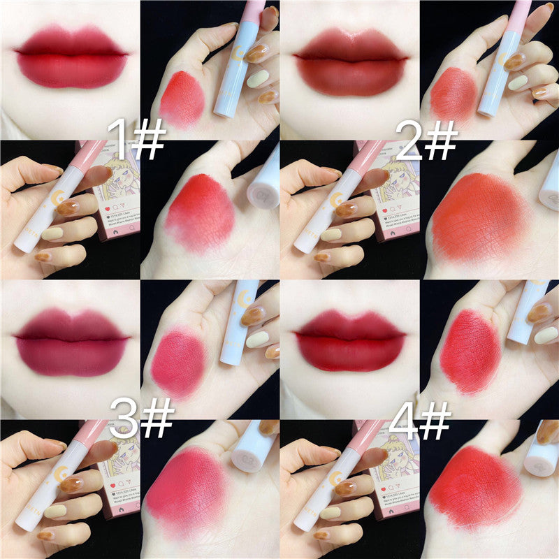 Little monster liquid 8 Pcs/set of Cigarete tube lip glaze set matte white lipstick set- 8 Colours