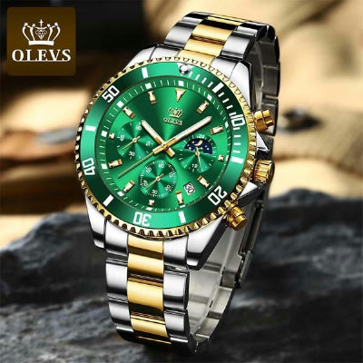 OLEVS Mens Chronograph Stainless Steel Watch