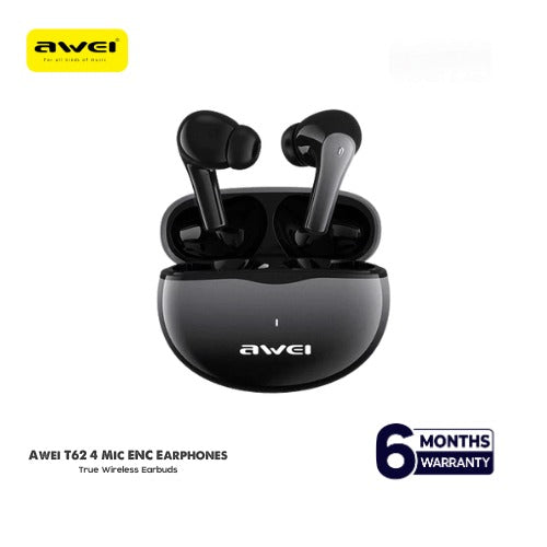 Awei T62 4 Mic ENC Earphones Bluetooth 5.3 Earbuds